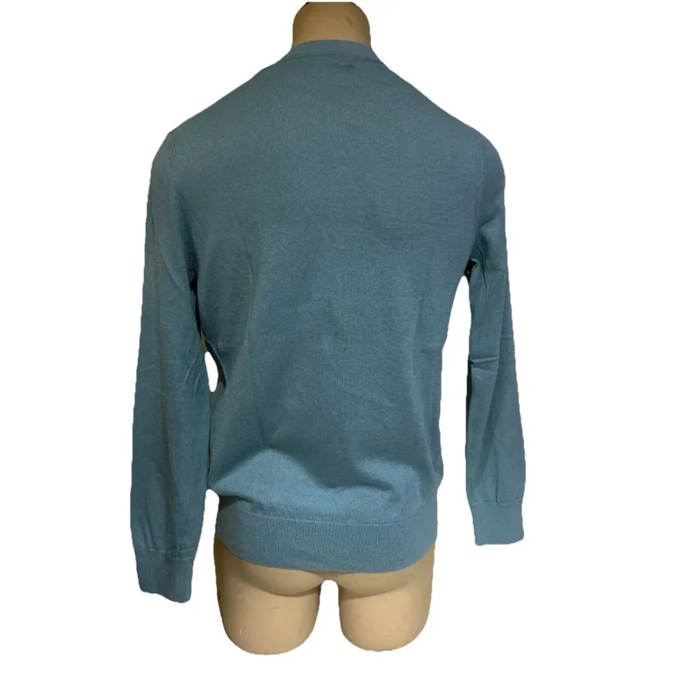 Banana Republic BR silk cotton cashmere V-neck Knit Blue sweater Men's Large